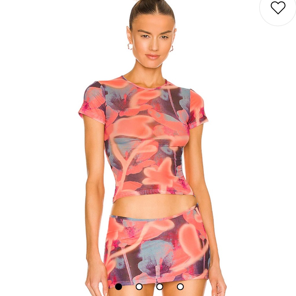 Miaou neon peach floral set